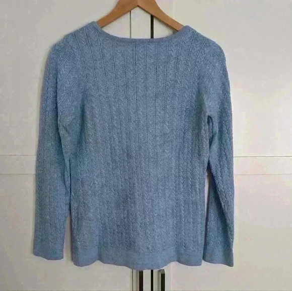 Women's Blue  Metallic Knitted Tribal Sweater Medium - Picture 2 of 3